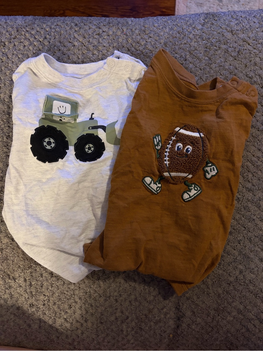 Garanimals Brown Football & White Tractor Short-Sleeve Tees
